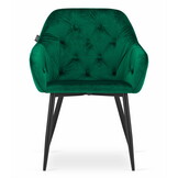 FORIO velvet eetkamerstoel - set van 2 eettafel stoelen - groen