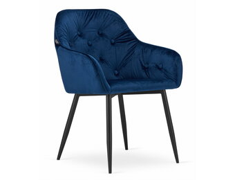 FORIO velvet eetkamerstoel - set van 2 eettafel stoelen - blauw