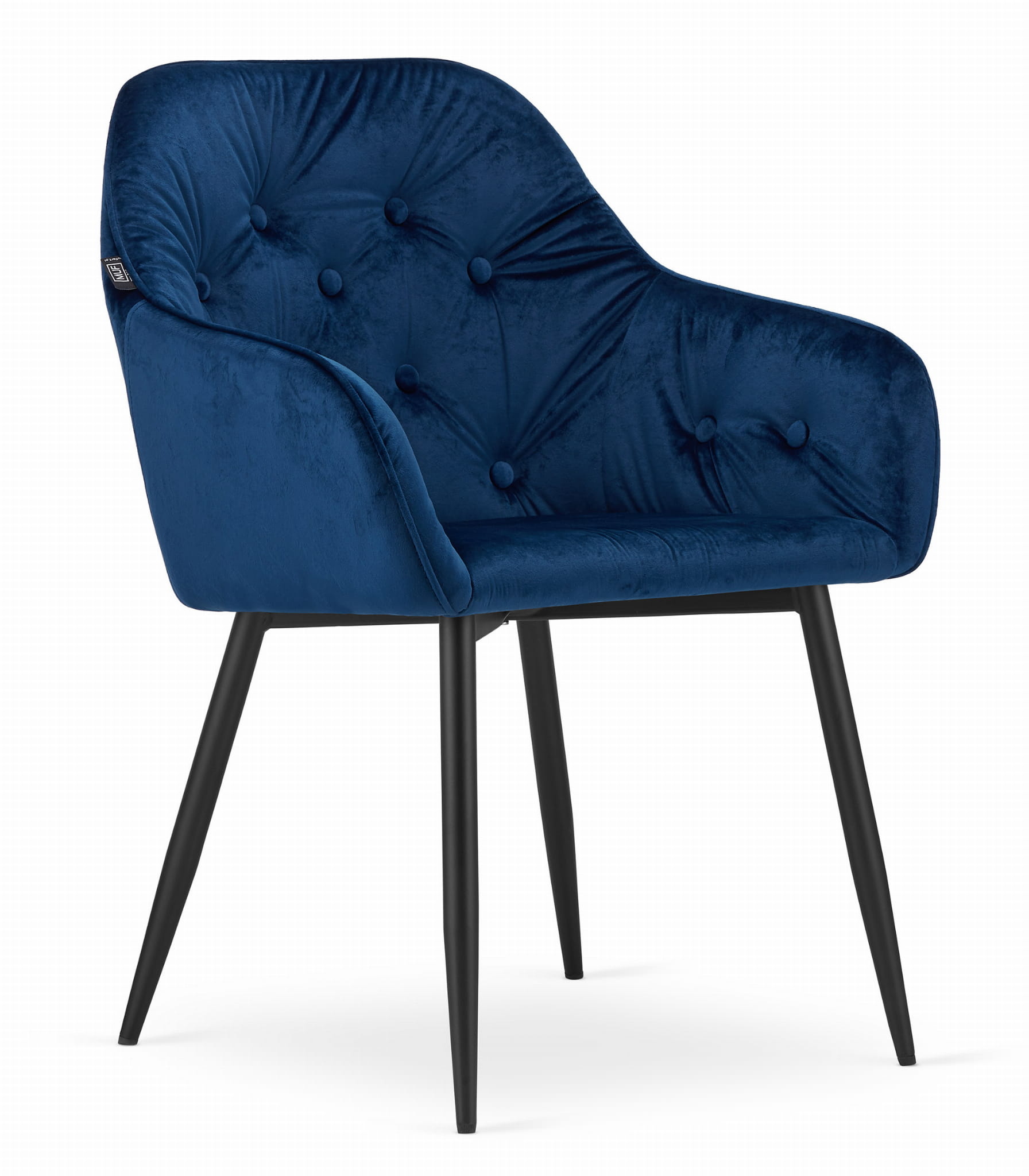 FORIO velvet eetkamerstoel - set van 2 eettafel stoelen - blauw