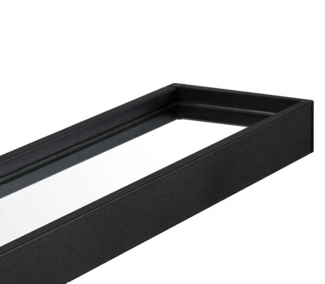 Spiegel rond - 70 cm - met plank - zwart