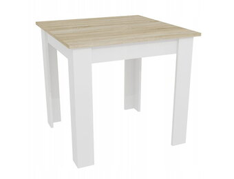 Eettafel - eetkamertafel - 80x80x75 cm - sonoma eiken, wit