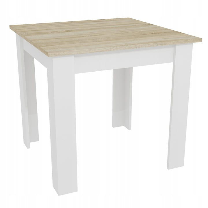 Eettafel - eetkamertafel - 80x80x75 cm - sonoma eiken, wit