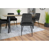 MONZA velvet eetkamerstoel - set van 4 eettafel stoelen - zwart