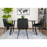 MONZA velvet eetkamerstoel - set van 4 eettafel stoelen - zwart