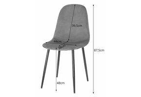 COMO velvet eetkamerstoel - set van 4 eettafel stoelen - groen