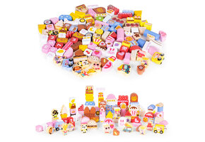 Ecotoys - houten blokkenset - 116 elementen