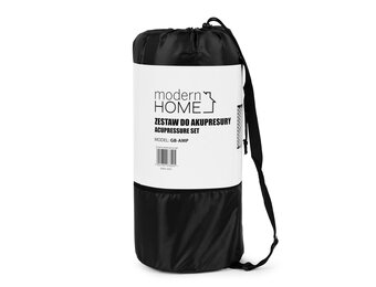 Spijkermat - shakti mat - met kussen - 124x50 cm - zwart wit