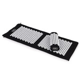 Spijkermat - shakti mat - met kussen - 124x50 cm - zwart wit
