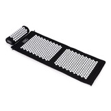 Spijkermat - shakti mat - met kussen - 124x50 cm - zwart wit