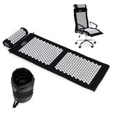 Spijkermat - shakti mat - met kussen - 124x50 cm - zwart wit