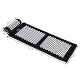 Spijkermat - shakti mat - met kussen - 124x50 cm - zwart wit