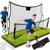 Voetbaldoel - rebounder - 2-in-1 - 220x105x110cm - geel, zwart