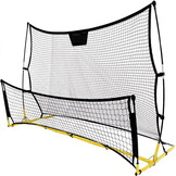 Voetbaldoel - rebounder - 2-in-1 - 220x105x110cm - geel, zwart