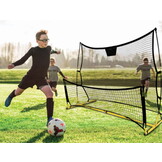 Voetbaldoel - rebounder - 2-in-1 - 220x105x110cm - geel, zwart