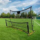 Voetbaldoel - rebounder - 2-in-1 - 220x105x110cm - geel, zwart