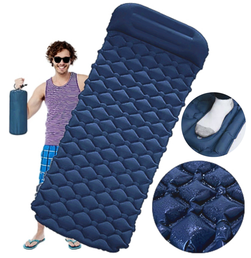 Slaapmat - lichtgewicht - 190x60x5cm - donkerblauw