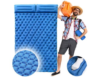 Slaapmat - 2 persoons - lichtgewicht - 195x120x7cm - blauw