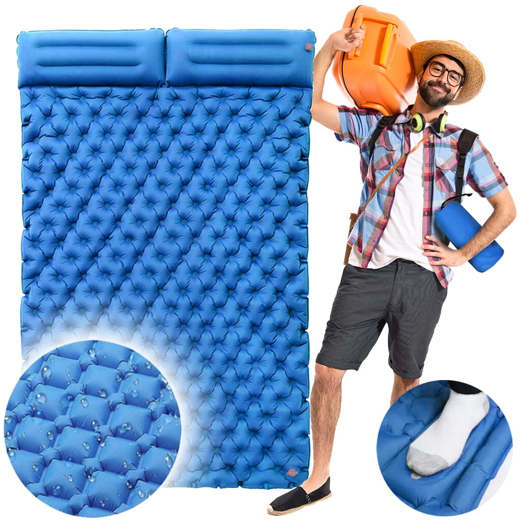 Slaapmat - 2 persoons - lichtgewicht - 195x120x7cm - blauw