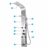 Douchepaneel - met planchet, regendouche & hydromassage - 150cm