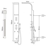 Douchepaneel - met planchet, regendouche & hydromassage - 150cm