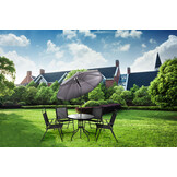 Tuinmeubelset - 80x70 cm - met parasol - zwart