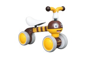 Loopfiets - 56x24,5x41cm - bijen thema - geel