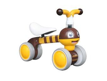 Loopfiets - 56x24,5x41cm - bijen thema - geel