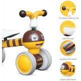 Loopfiets - 56x24,5x41cm - bijen thema - geel