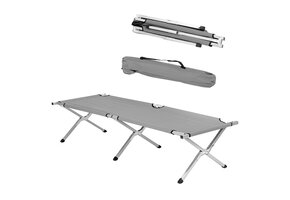 Veldbed - 190x64 cm - opvouwbaar - grijs