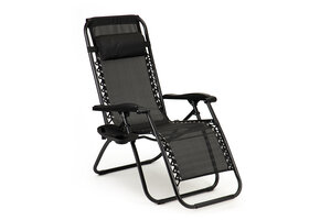 Ligstoel tuin - 90x119cm - verstelbaar - grafiet