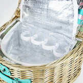 Picknickmand - 4 personen - met thermotas - 41x31x22cm - riet