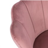 Schelp stoel - fauteuil - 58x51x88 cm - velvet - roze, goud