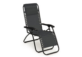 Ligstoel tuin - 90x119cm - verstelbaar - antraciet