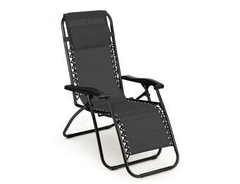 Ligstoel tuin - 90x119cm - verstelbaar - antraciet