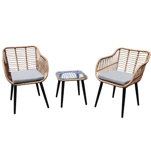 Tuinmeubelset - 60x66x80cm - rattan - bruin zwart