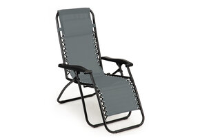 Ligstoel tuin - 90x119cm - Verstelbaar - lichtgrijs