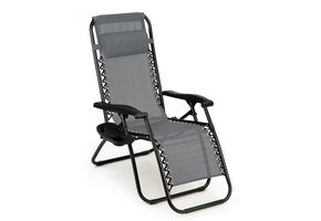 Ligstoel tuin - 90x119cm - verstelbaar - grijs