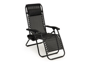 Ligstoel tuin - 90x119cm - verstelbaar - zwart