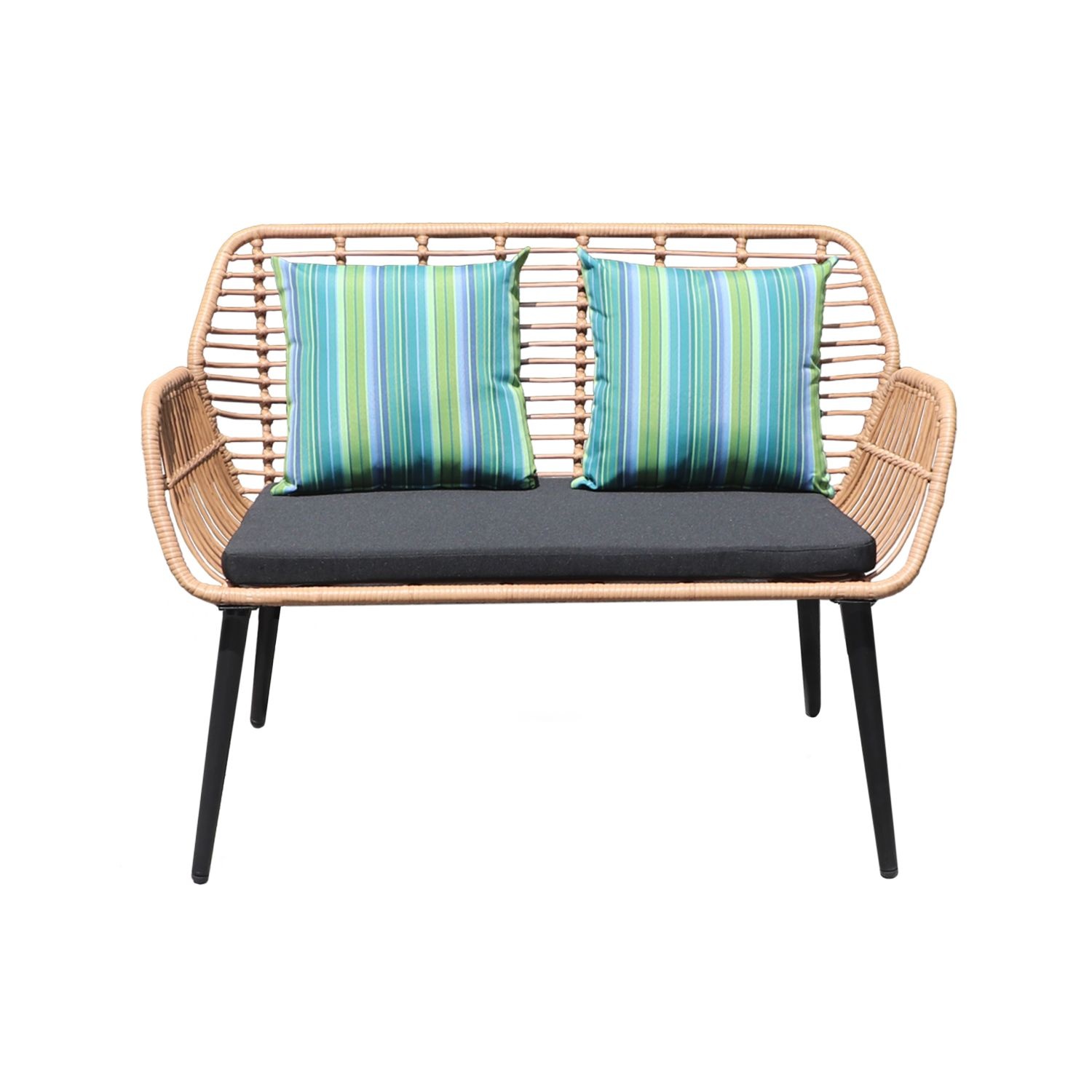 Tuinmeubelset - 122x67x87 cm - duurzaam rattan - zwart