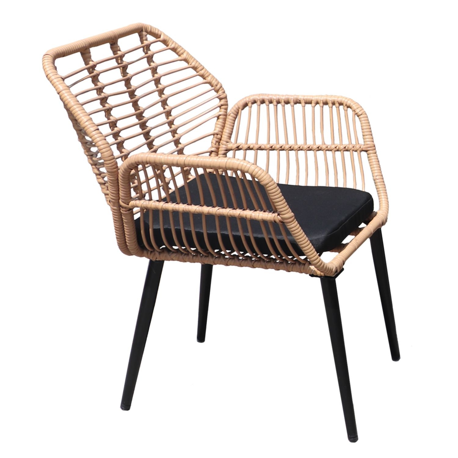Tuinmeubelset - 122x67x87 cm - duurzaam rattan - zwart