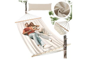 Hangmat - 2 persoons - 200x140cm - groot formaat - beige