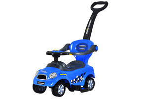 Loopauto - 84,5x84,7x45,5cm - 3in1 - blauw