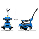 Loopauto - 84,5x84,7x45,5cm - 3in1 - blauw