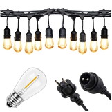 Lichtsnoer buiten - prikkabel - 10m - 10 lampen - warm wit