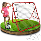 Rebounder voetbal - 100x100x70cm - staal - rood, zwart