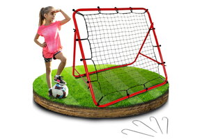 Rebounder voetbal - 100x100x70cm - staal - rood, zwart