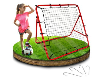 Rebounder voetbal - 100x100x70cm - staal - rood, zwart