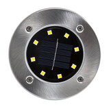 Grondspots buiten - solar - 8 stuks - 13x11,5cm - rvs