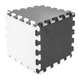 Speelmat baby - foam - puzzelmat - 118x118cm - zwart wit grijs