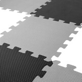 Speelmat baby - foam - puzzelmat - 118x118cm - zwart wit grijs